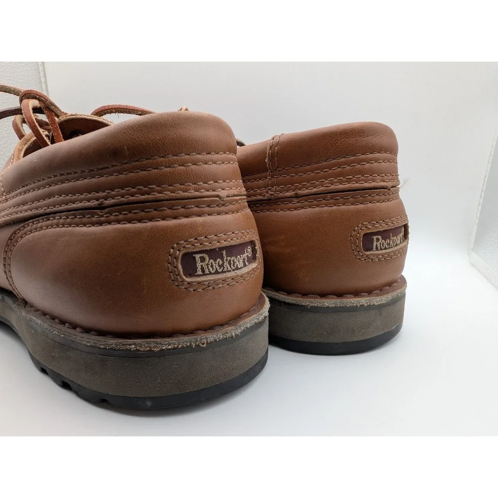 Bass Mens Loafers Size 7.5 W Brown Leather Boat Shoes Rockport Leather